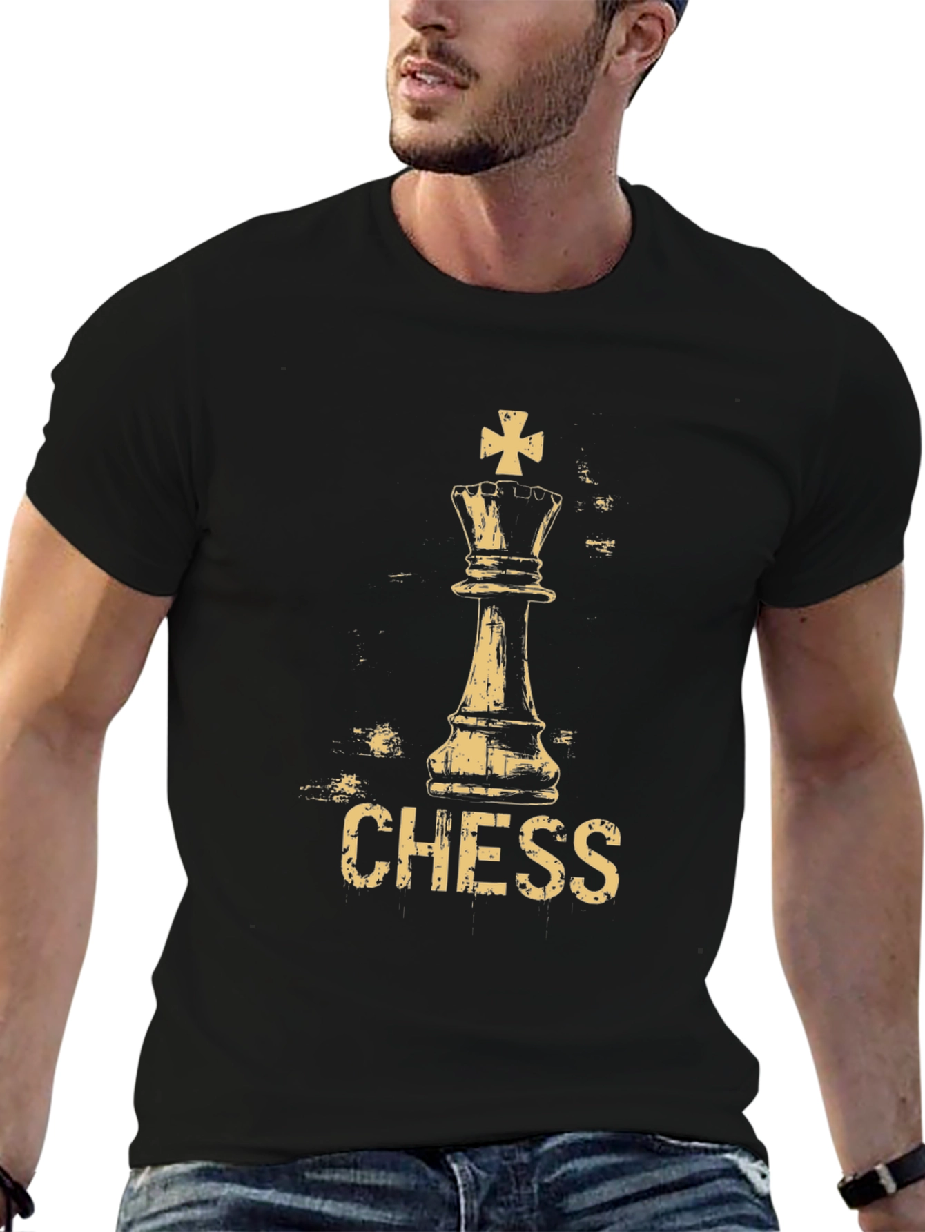 Chess King Graphic Tee - Black Cotton T-Shirt