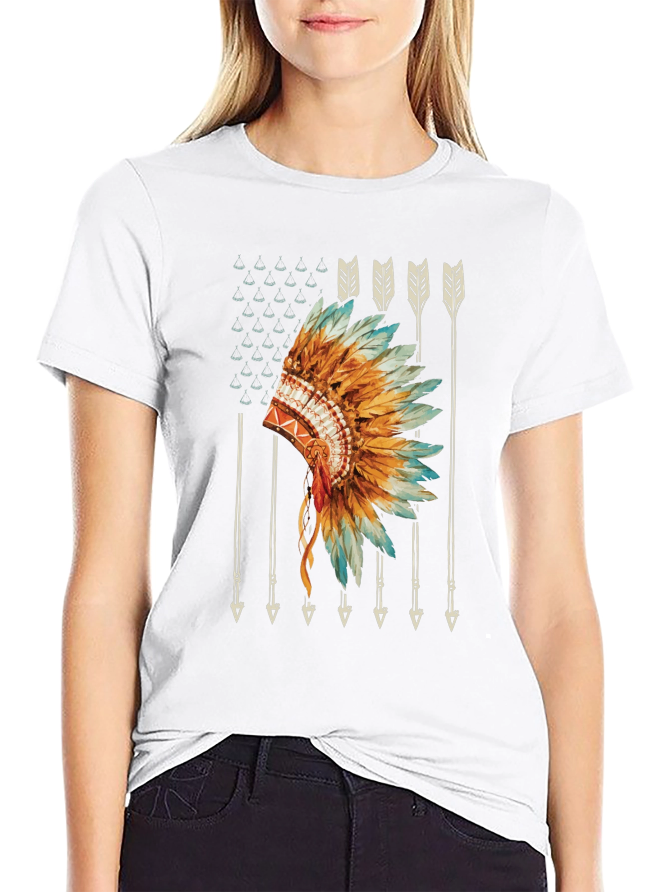 Native American Headdress Graphic Tee