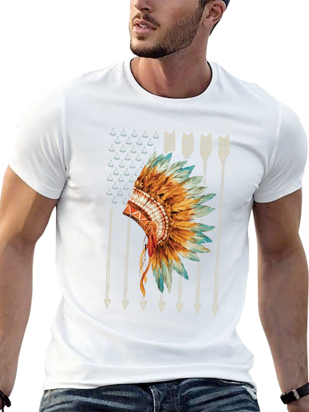 Native American Headdress Graphic Tee