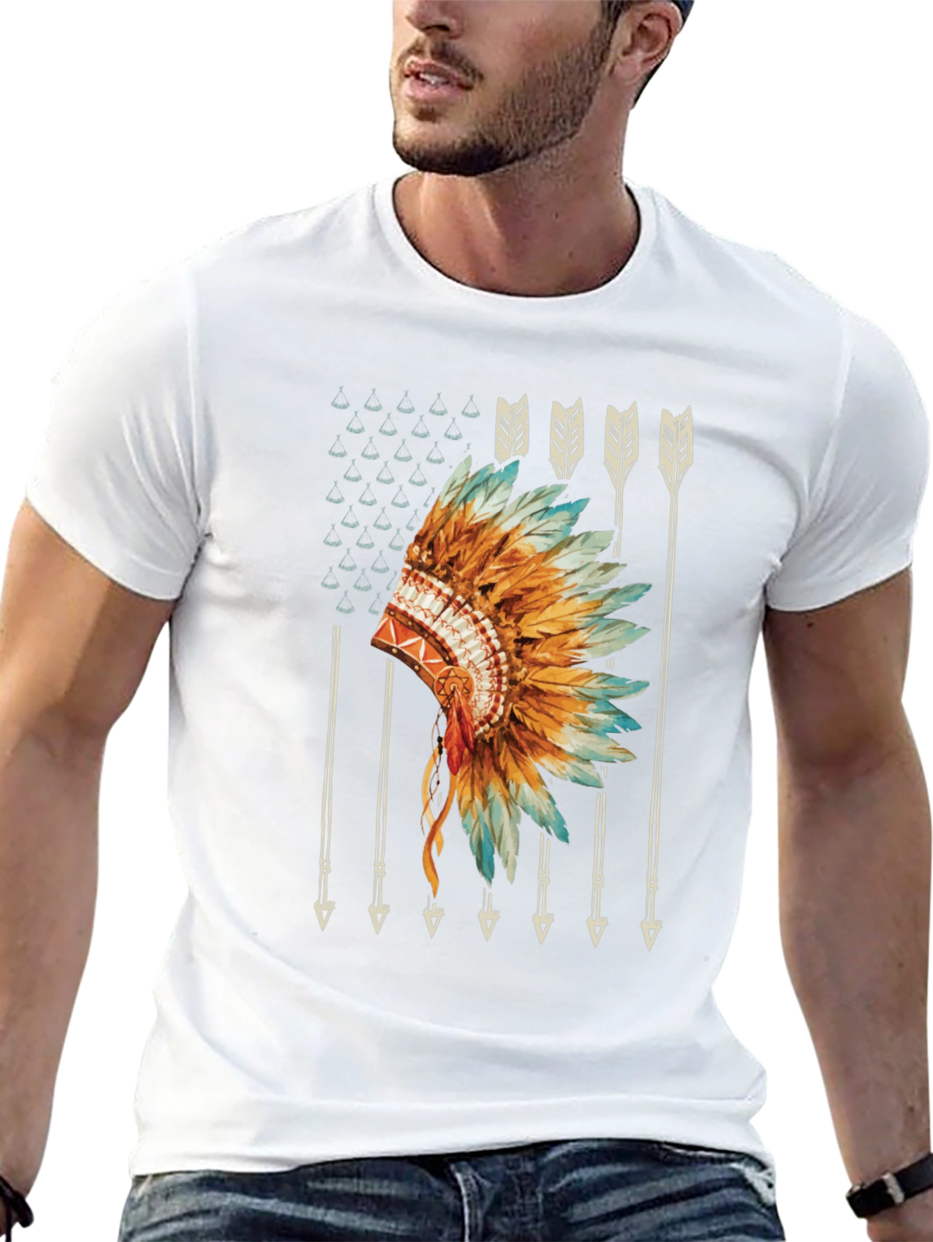 Native American Headdress Graphic Tee
