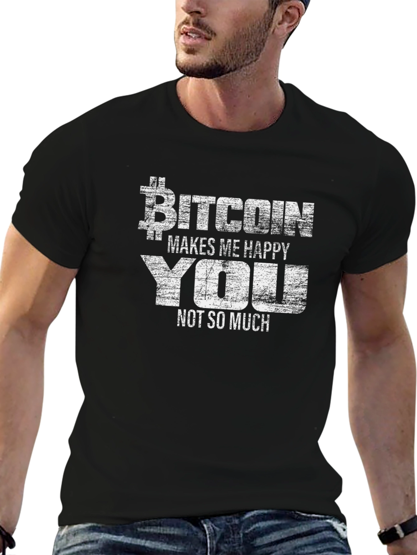 Bitcoin Makes Me Happy T-Shirt - Crypto Tee