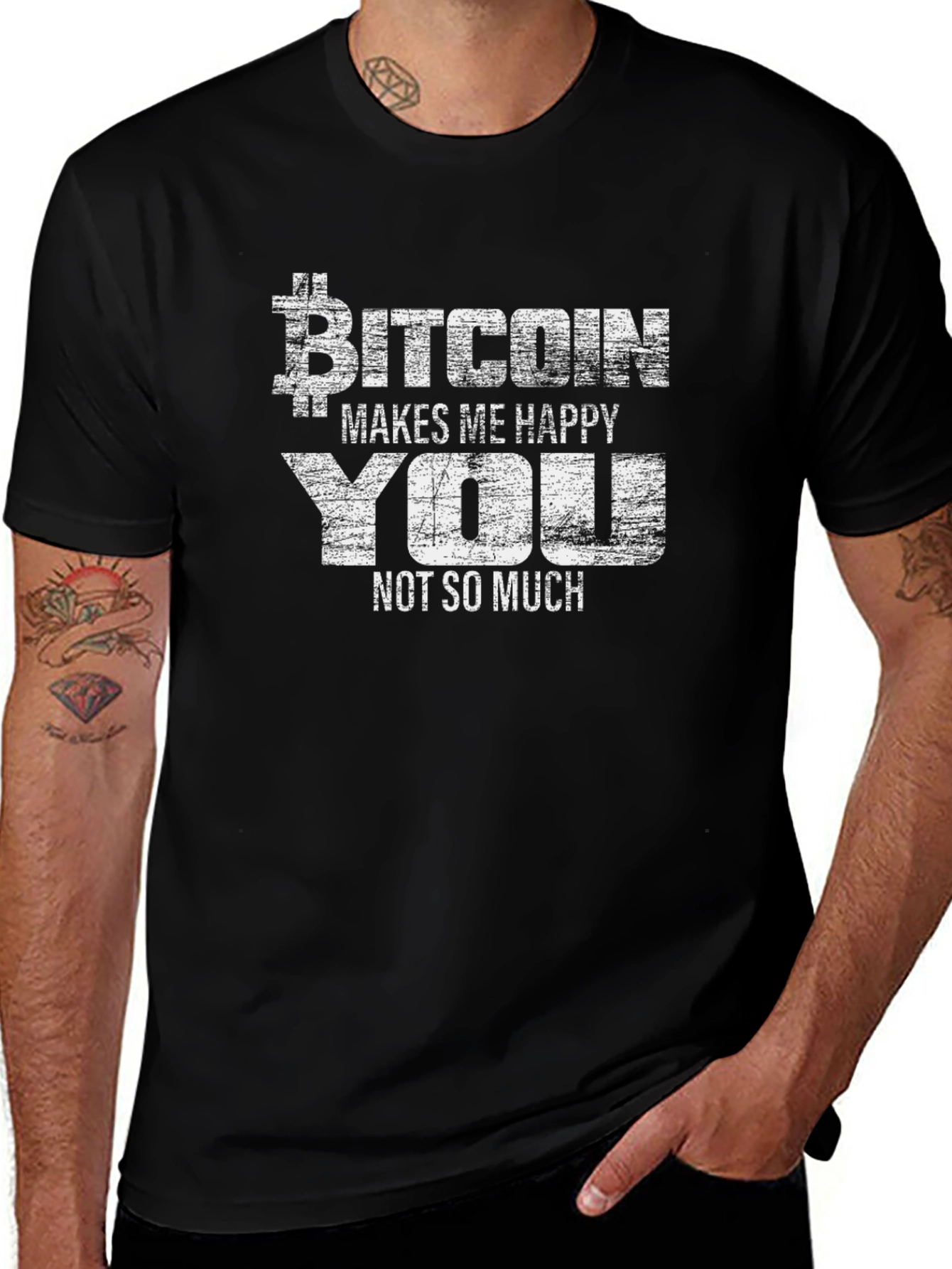 Bitcoin Makes Me Happy T-Shirt - Crypto Tee
