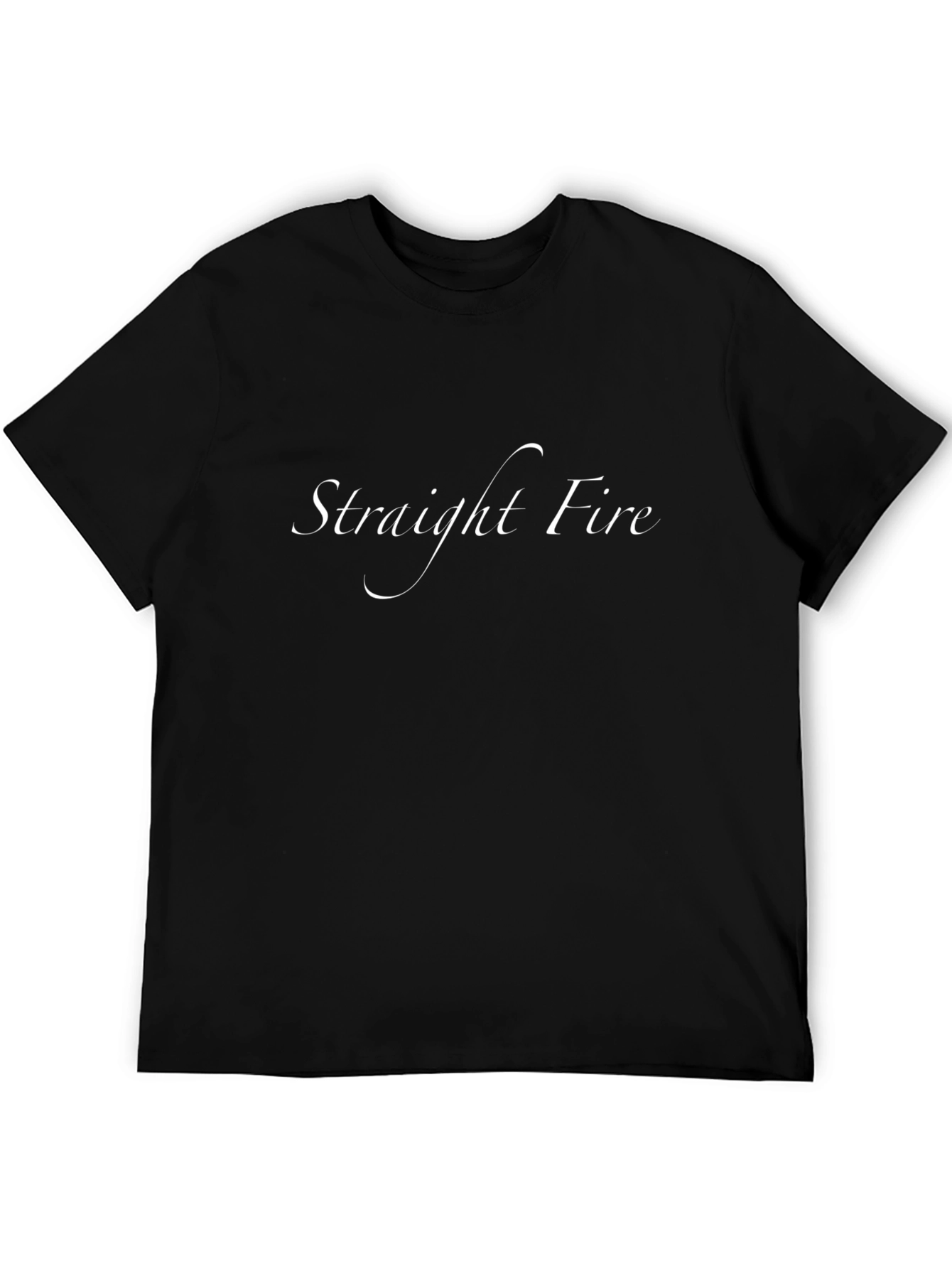 Straight Fire Black Graphic Tee - Mens Fashion