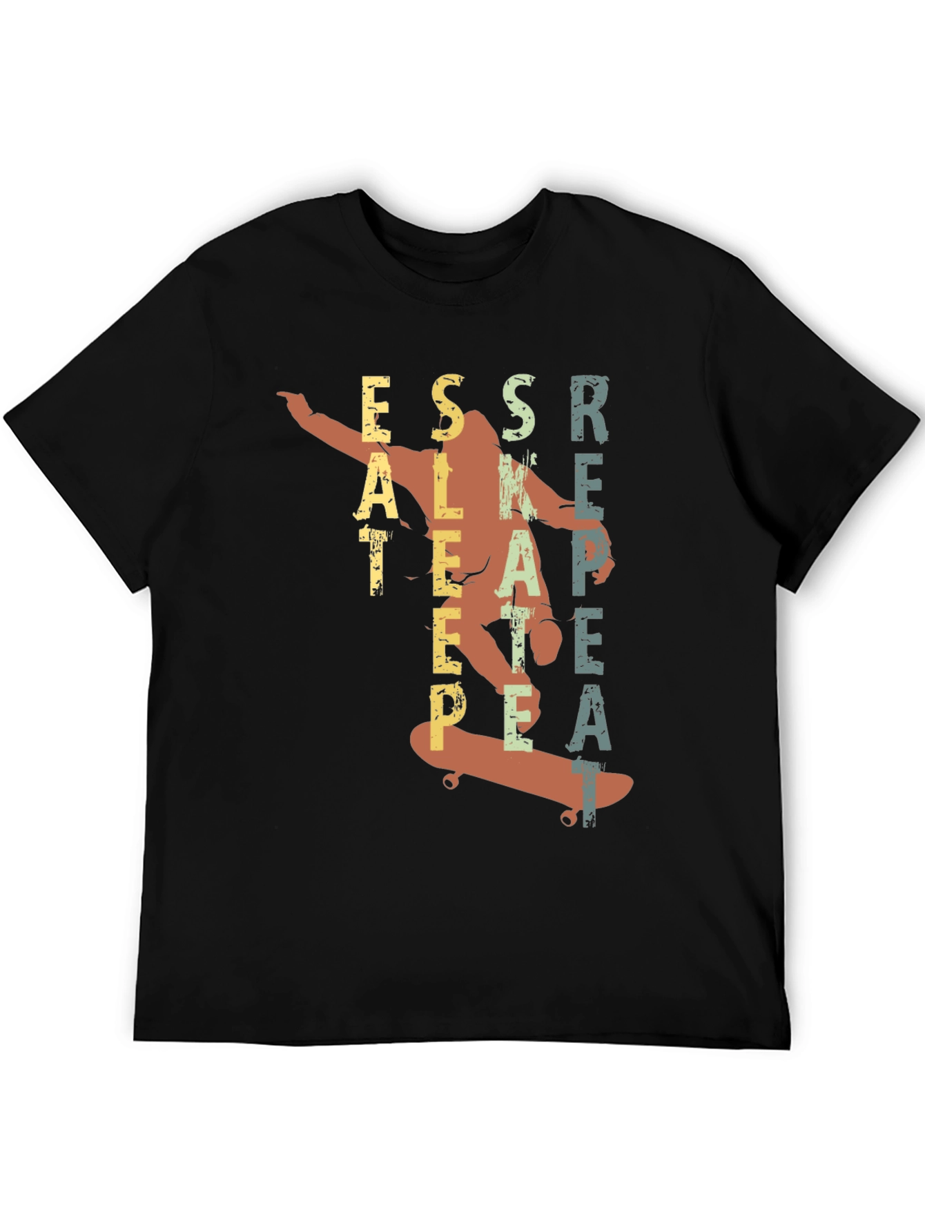 Eat Sleep Skate Repeat Black Graphic Tee