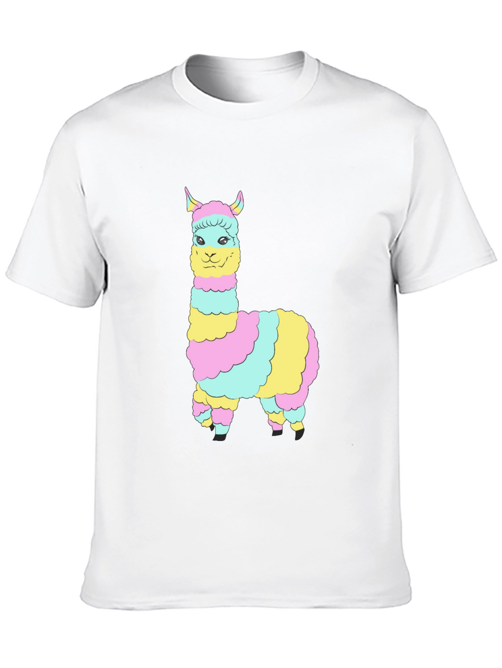Rainbow Llama Graphic Tee - Mens Black T-Shirt