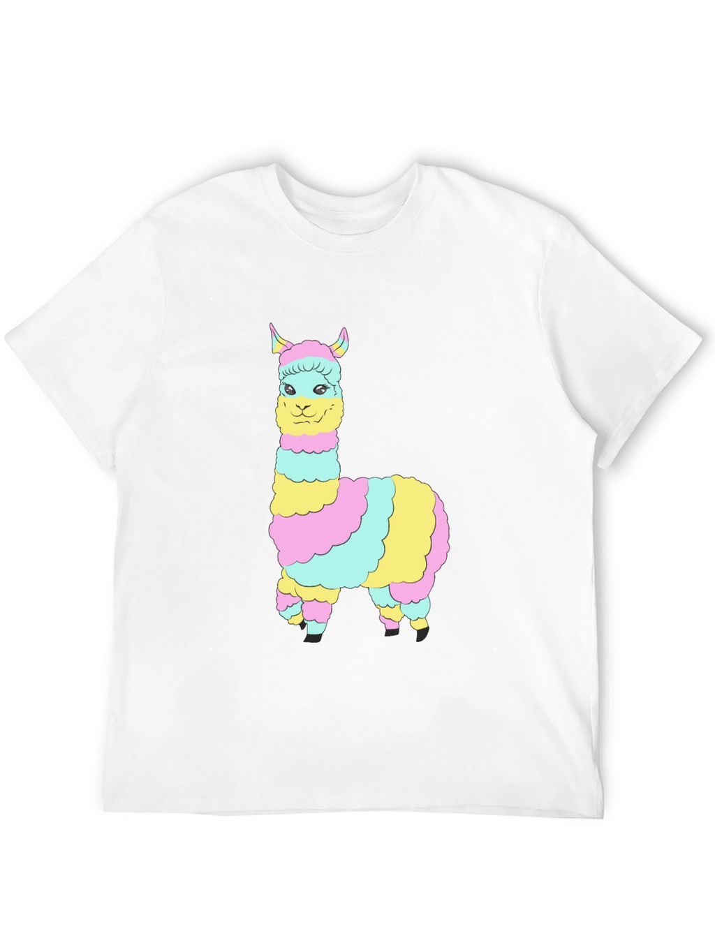 Rainbow Llama Graphic Tee - Mens Black T-Shirt