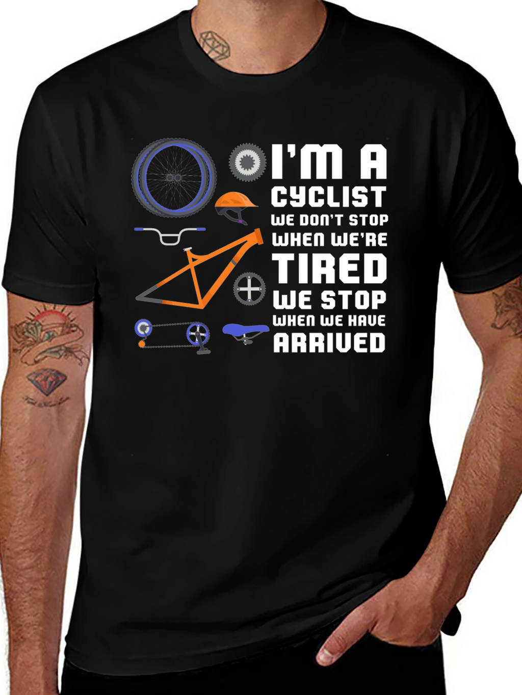 Cyclist Graphic T-Shirt - Never Stop Riding