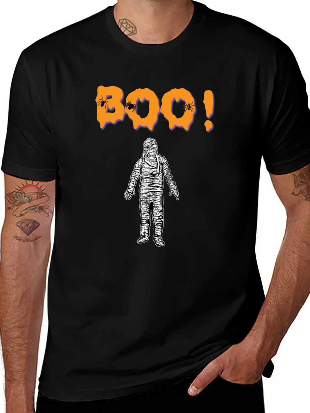 Boo! Halloween Mummy Graphic T-Shirt