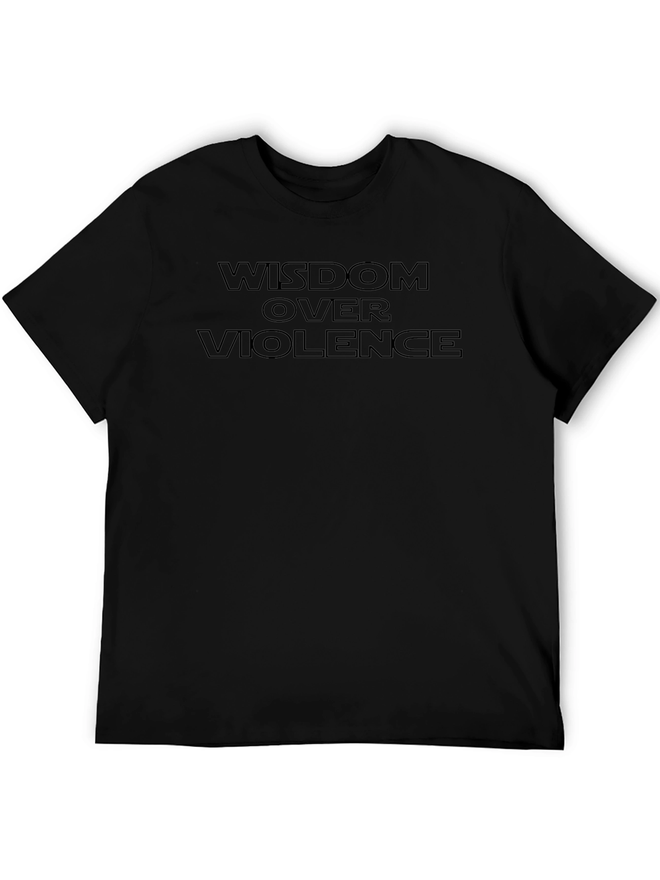 Wisdom Over Violence Black Graphic T-Shirt