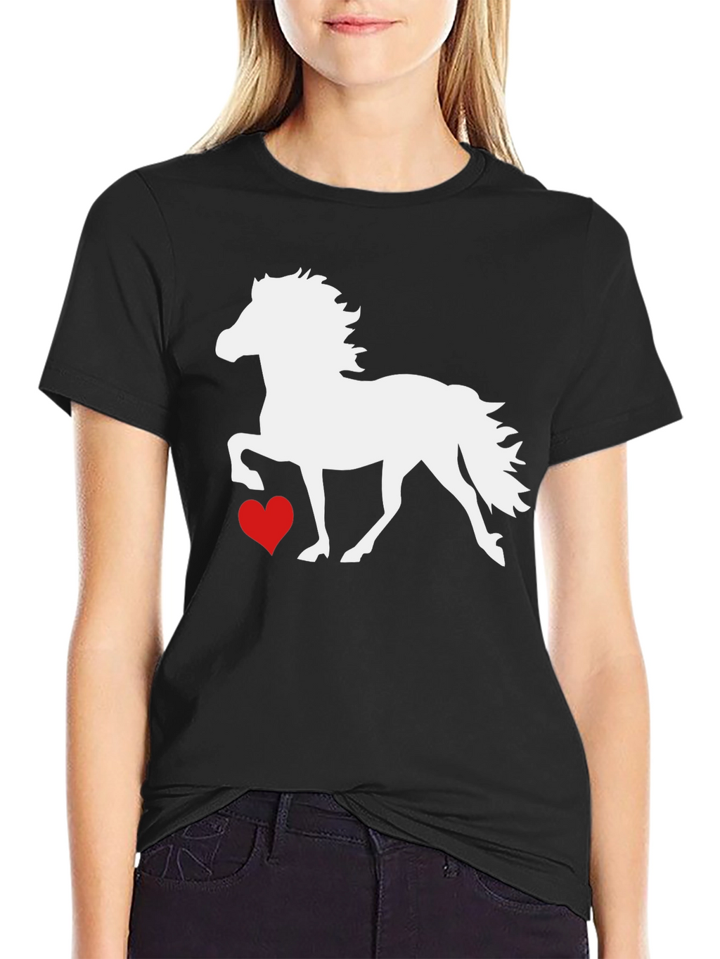 Horse and Heart Graphic T-Shirt