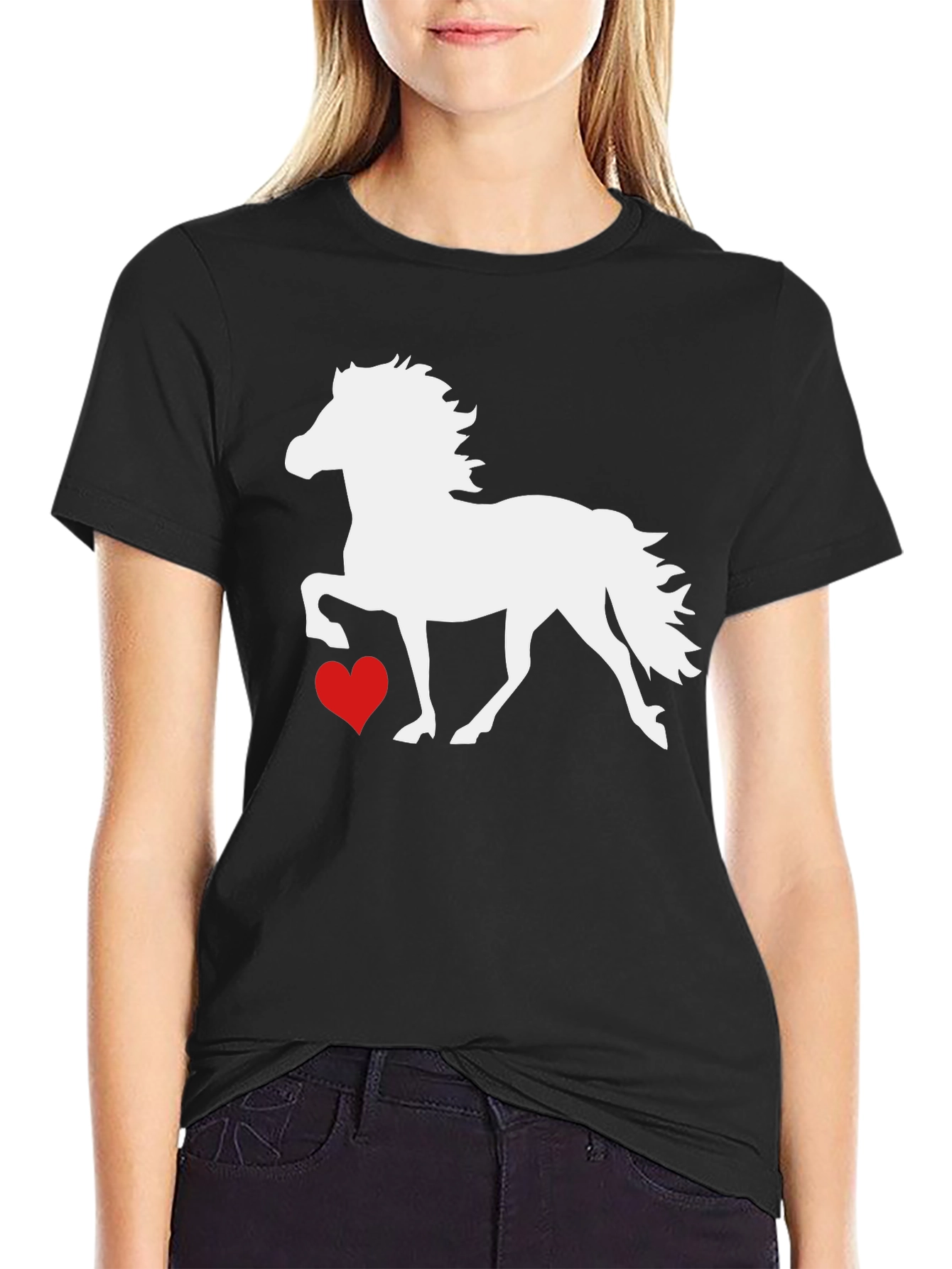 Horse and Heart Graphic T-Shirt