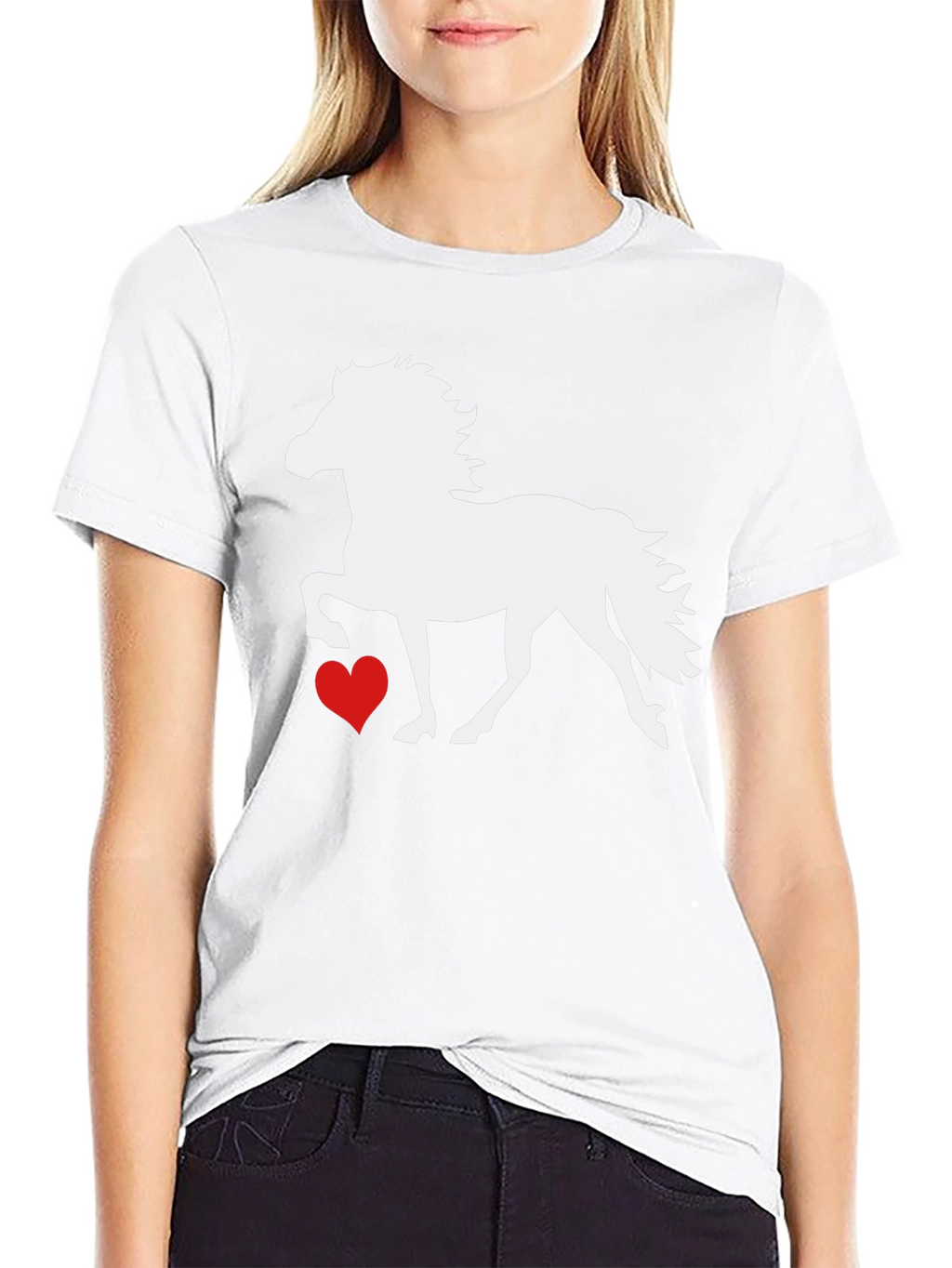 Horse and Heart Graphic T-Shirt