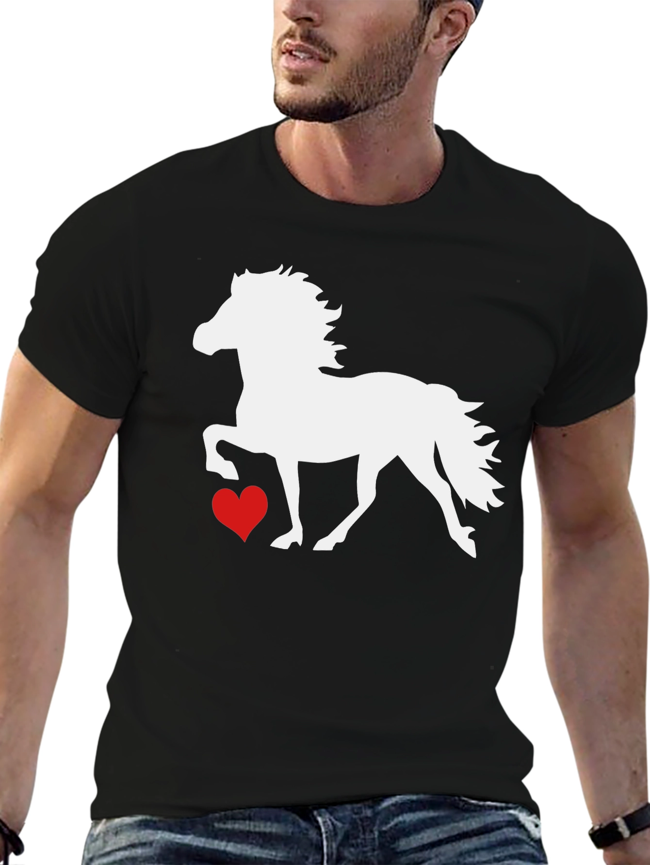Horse and Heart Graphic T-Shirt