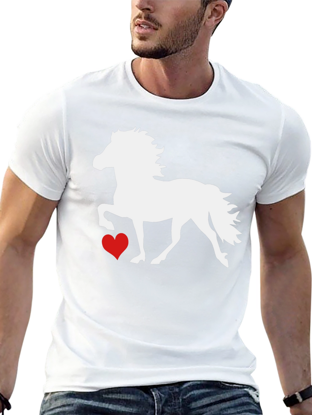 Horse and Heart Graphic T-Shirt