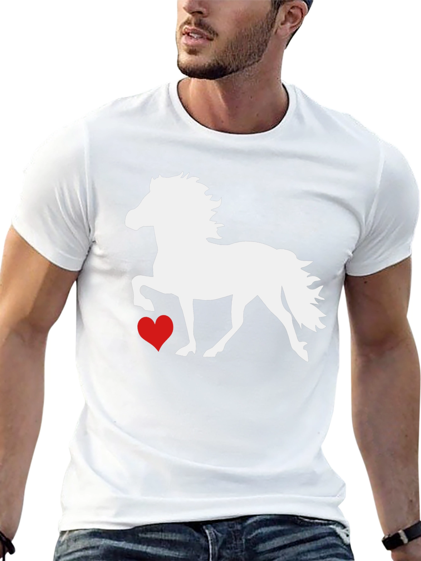 Horse and Heart Graphic T-Shirt