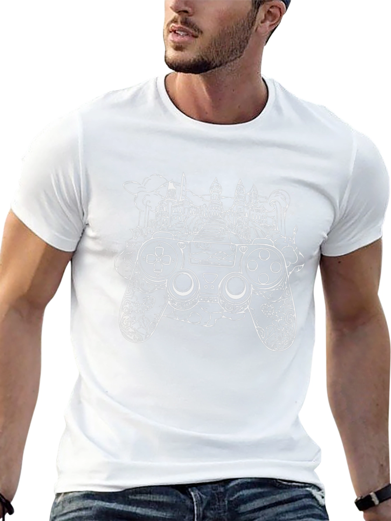 Gamer T-Shirt: Controller & City Design