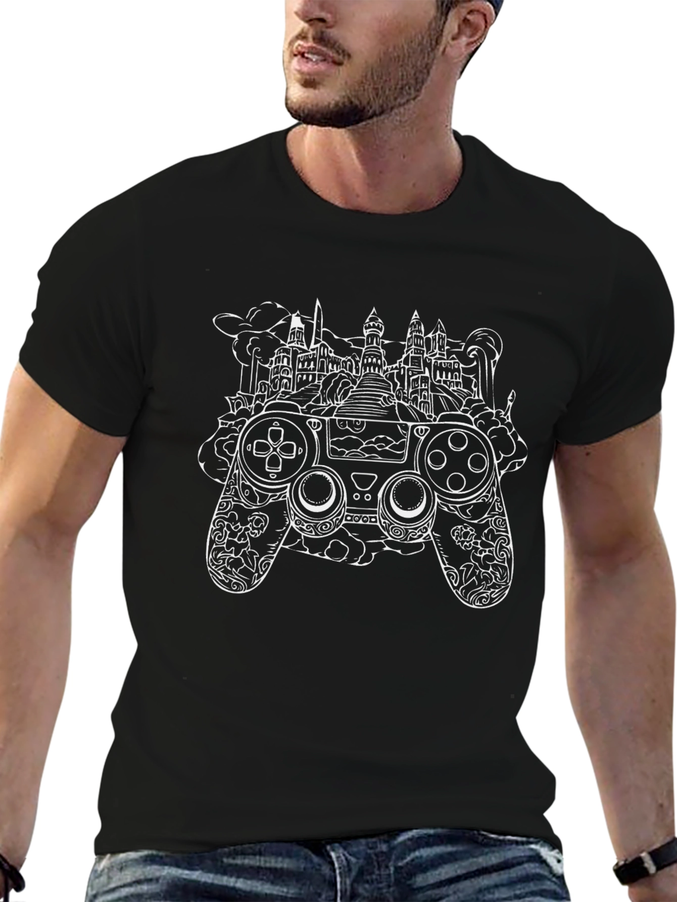 Gamer T-Shirt: Controller & City Design