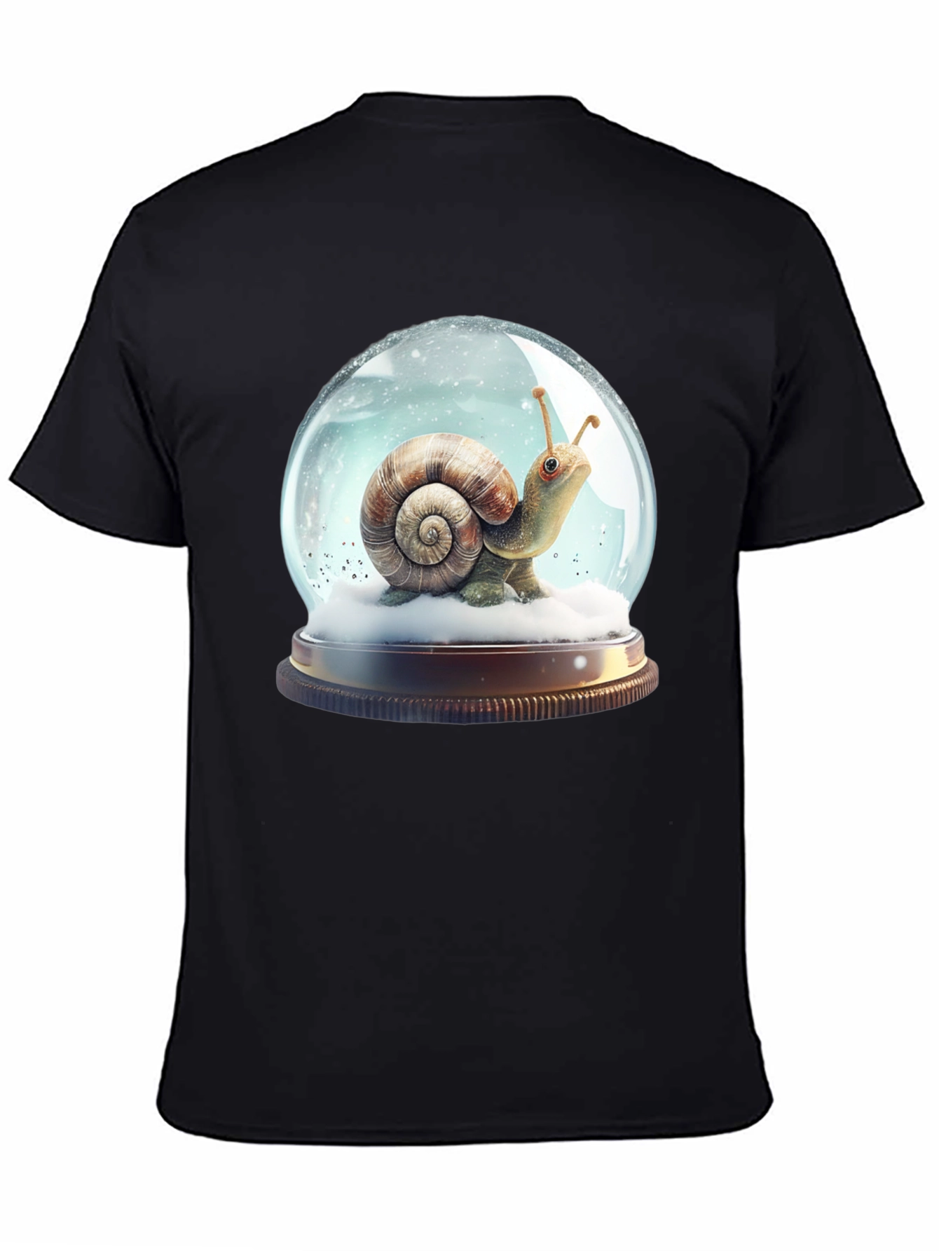 Snail Snow Globe Graphic Tee - Unique Design