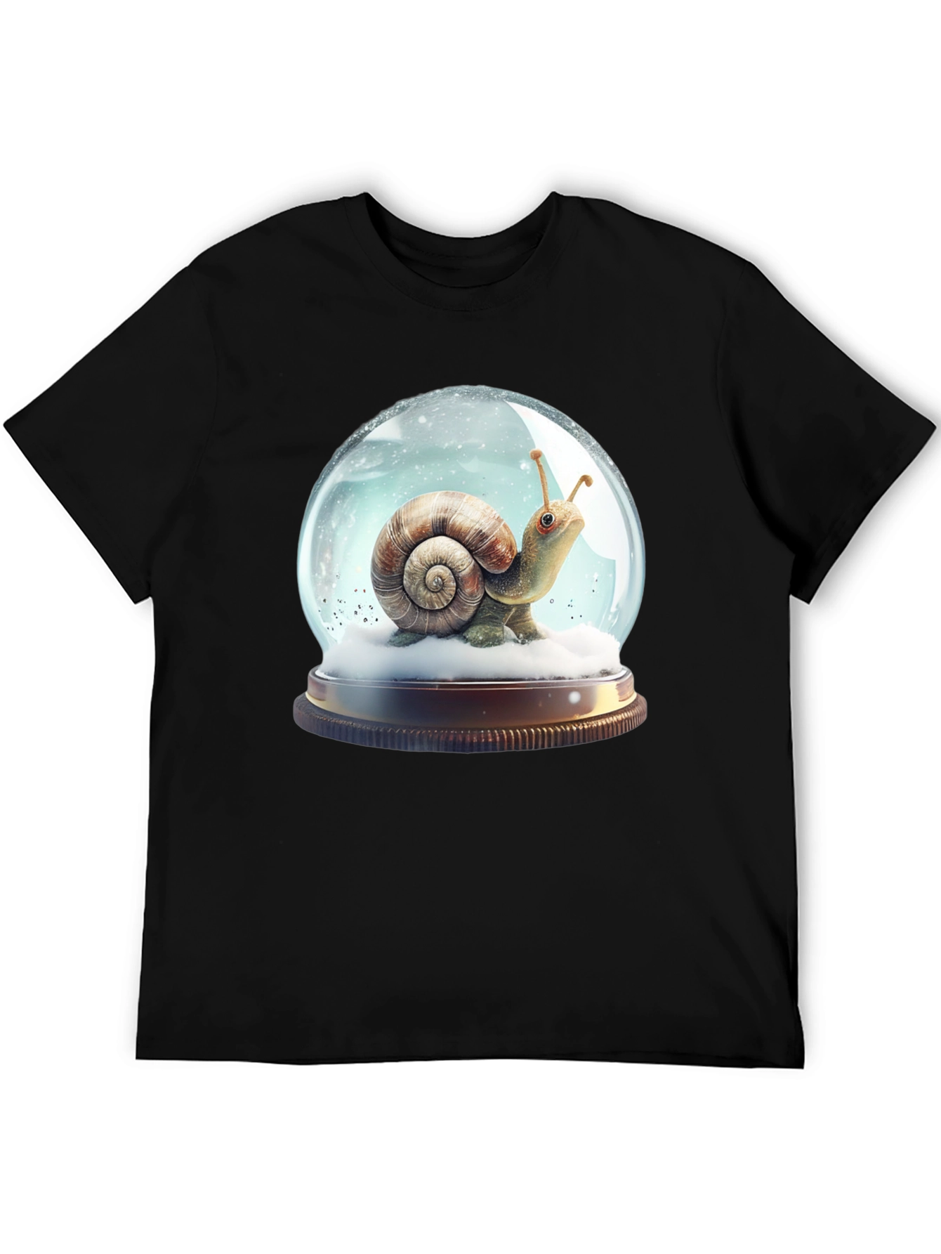 Snail Snow Globe Graphic Tee - Unique Design