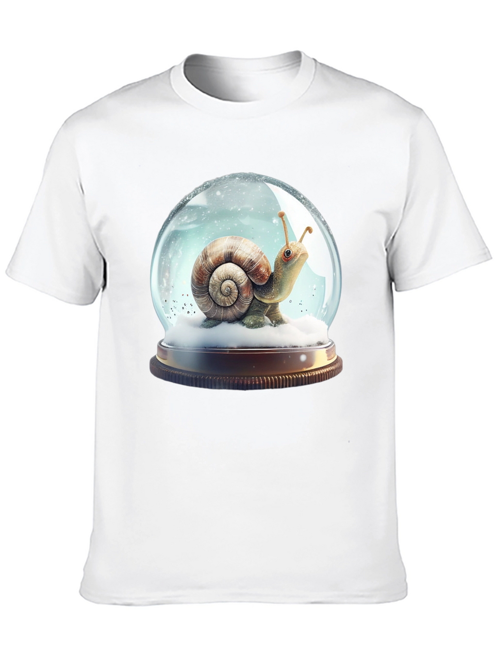 Snail Snow Globe Graphic Tee - Unique Design