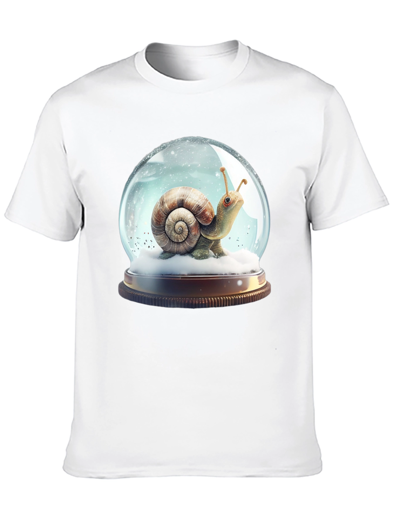 Snail Snow Globe Graphic Tee - Unique Design