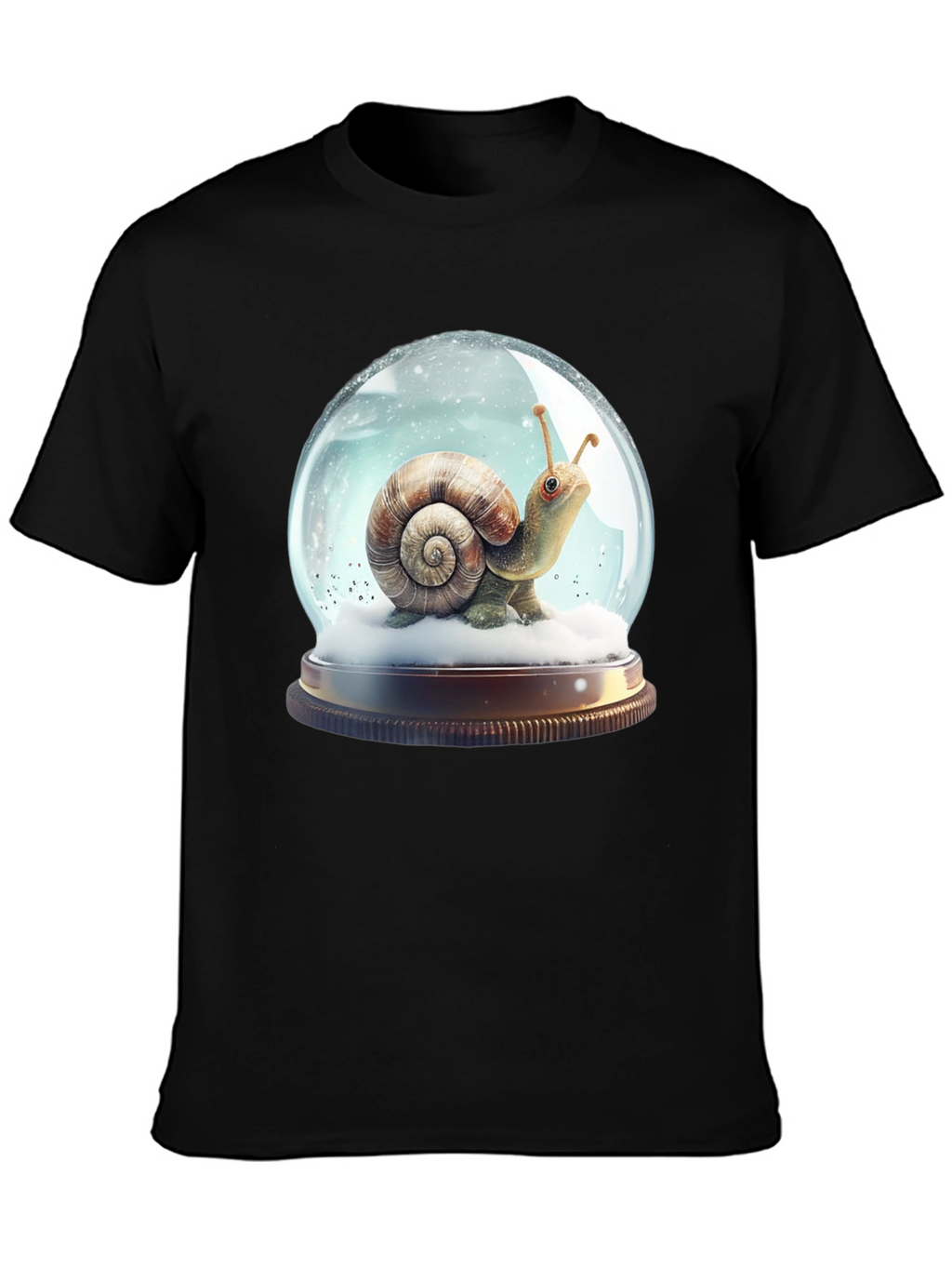 Snail Snow Globe Graphic Tee - Unique Design