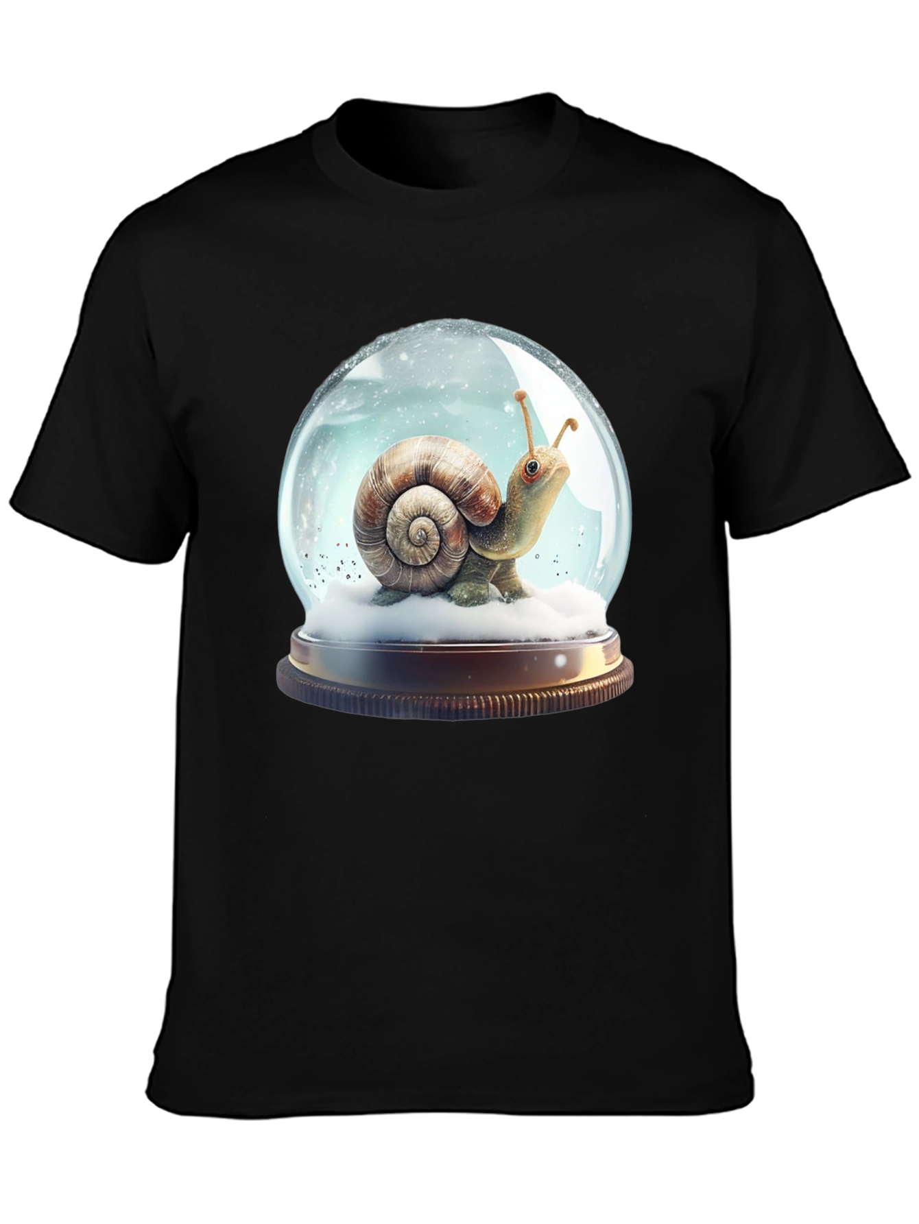 Snail Snow Globe Graphic Tee - Unique Design