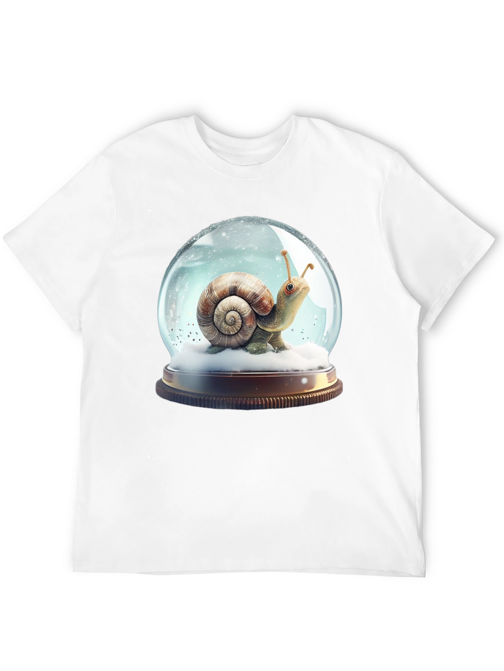 Snail Snow Globe Graphic Tee - Unique Design