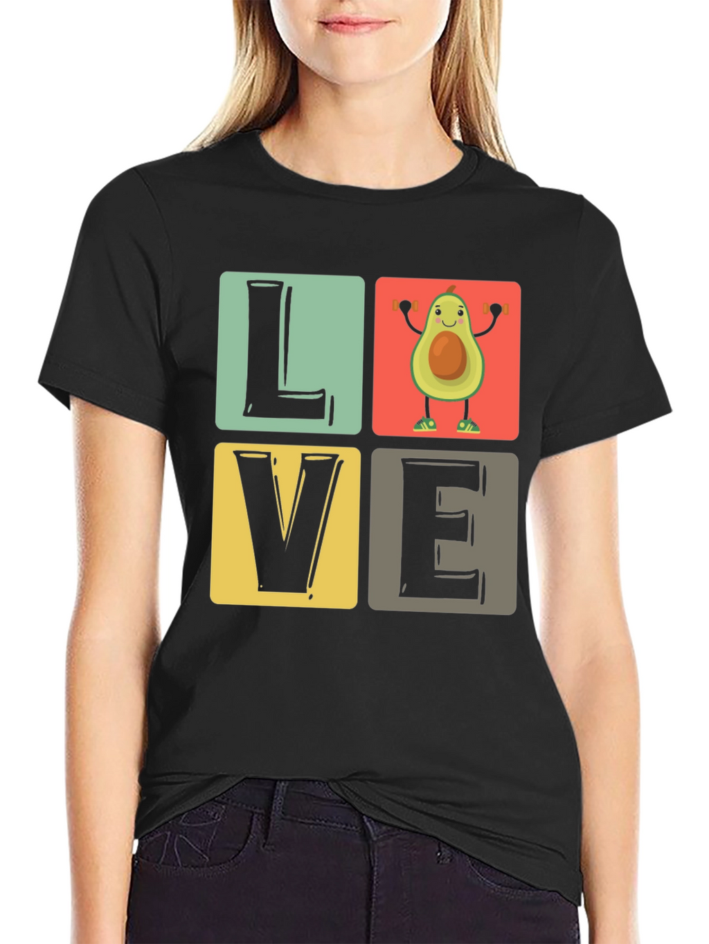 Avocado Gym Lover Black T-Shirt