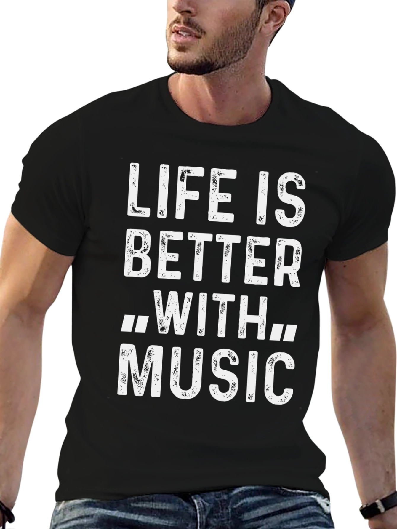 Life is Better With Music - Black Graphic Tee