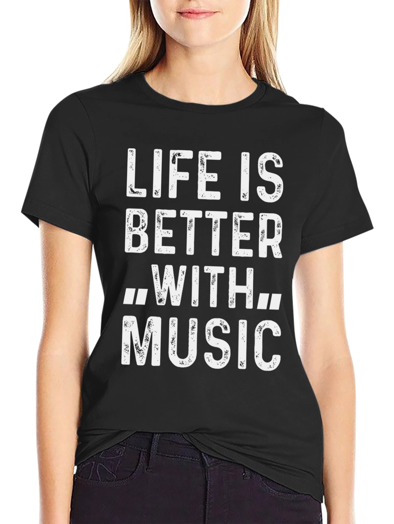 Life is Better With Music - Black Graphic Tee