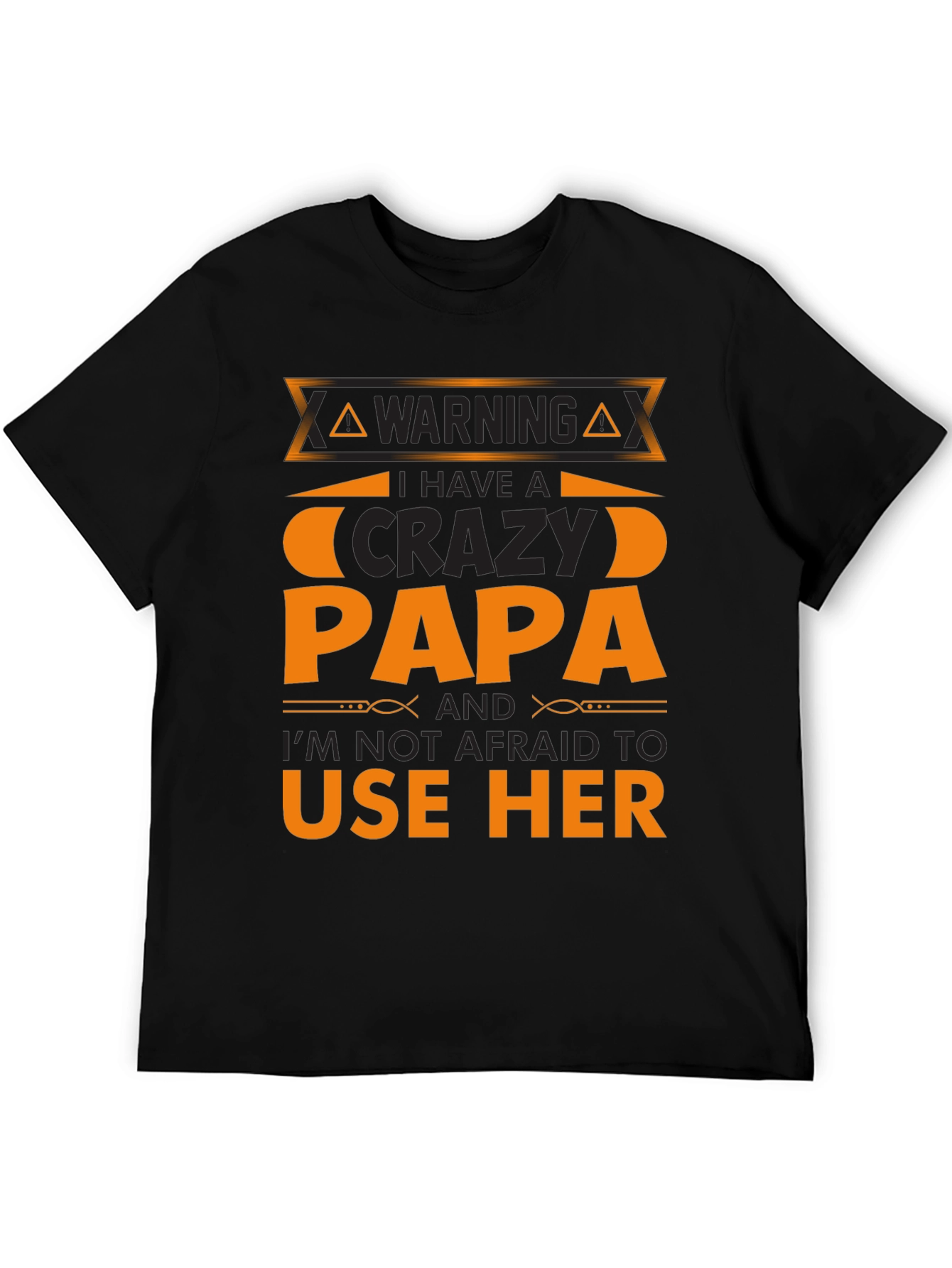 Warning Crazy Papa T-Shirt - Black