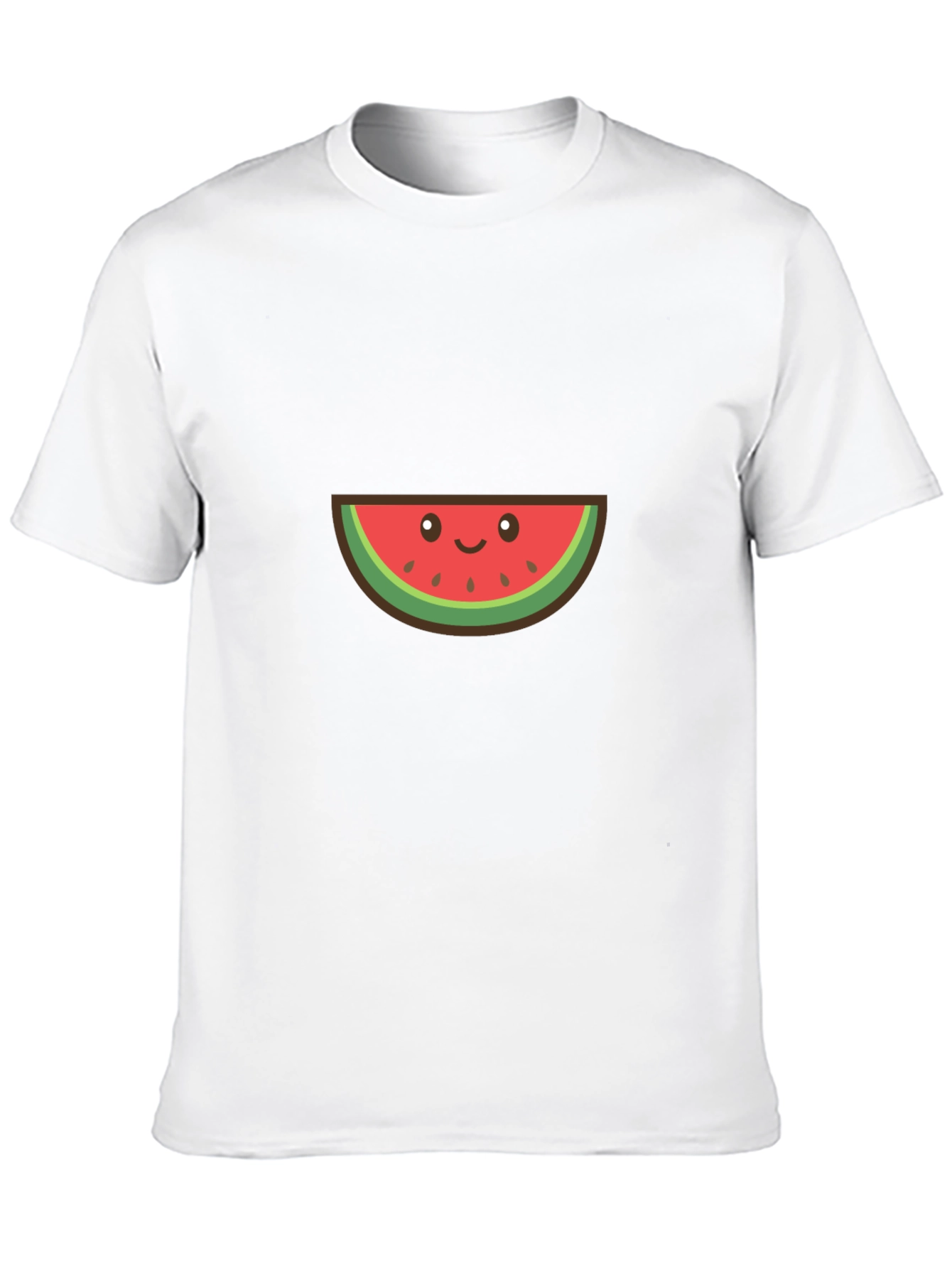 Cute Watermelon Graphic Tee - Black Cotton T-Shirt