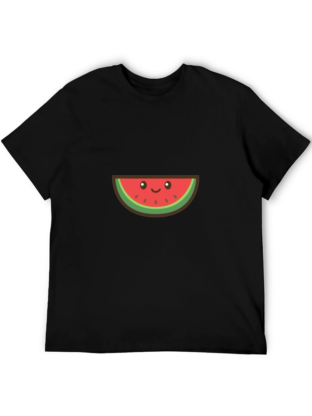 Cute Watermelon Graphic Tee - Black Cotton T-Shirt
