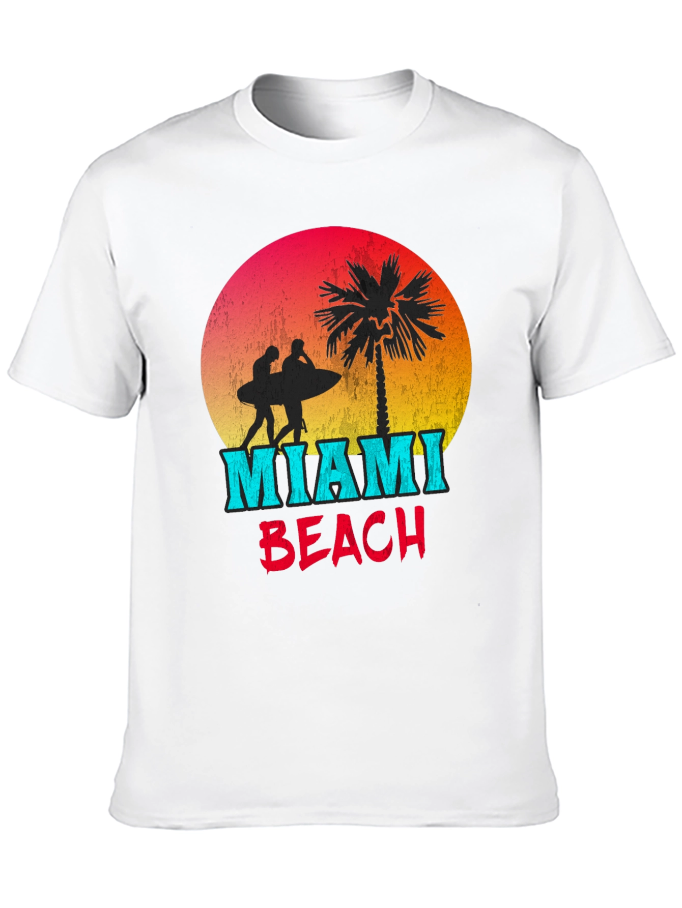 Miami Beach Graphic T-Shirt - Retro Surfer Design