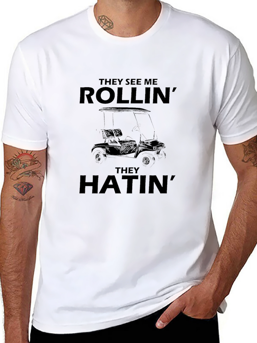 Rollin Hatin Golf Cart Graphic T-Shirt