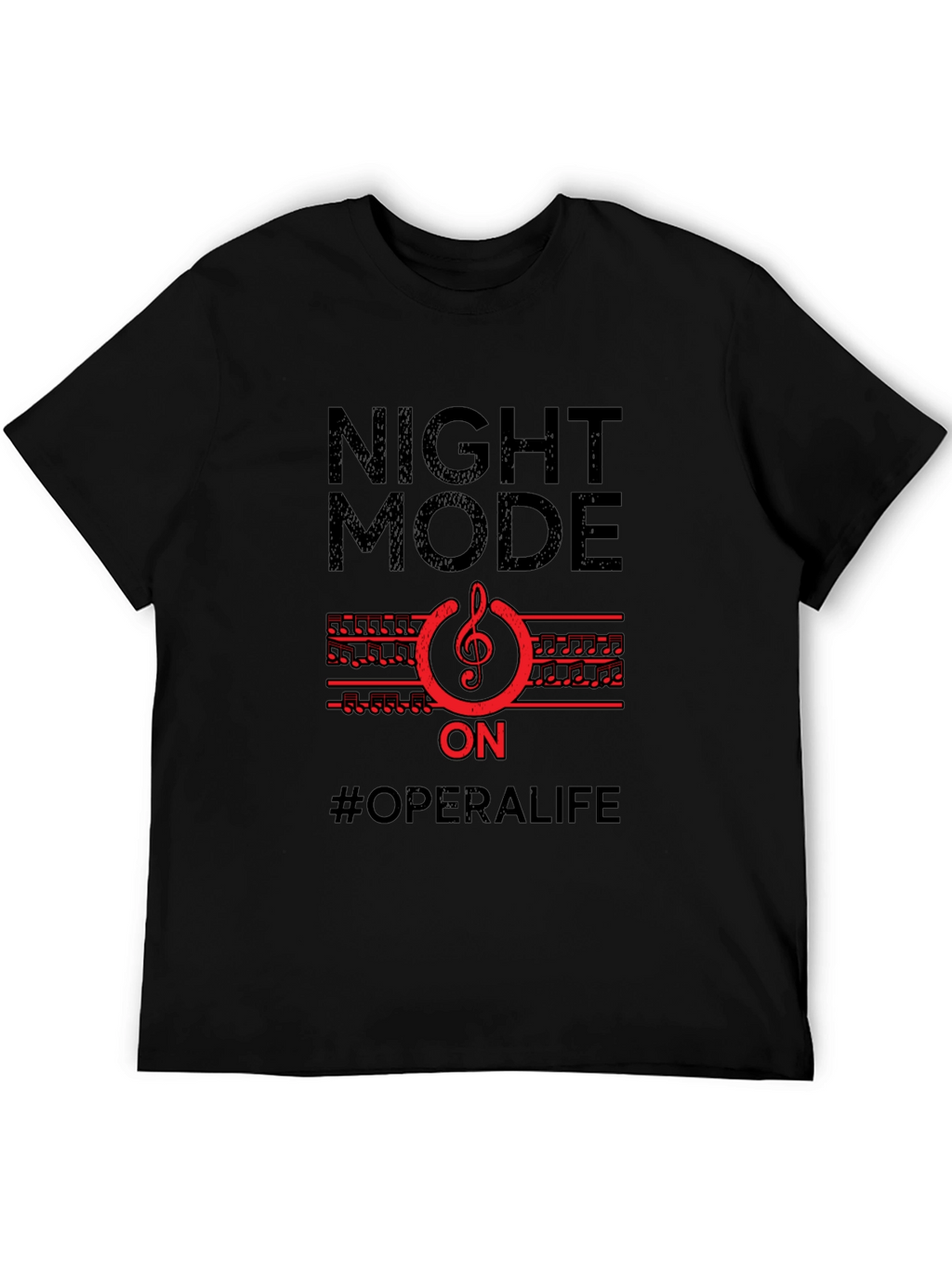 Night Mode ON Opera Life Black T-Shirt
