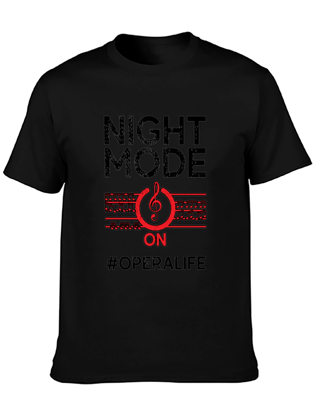 Night Mode ON Opera Life Black T-Shirt