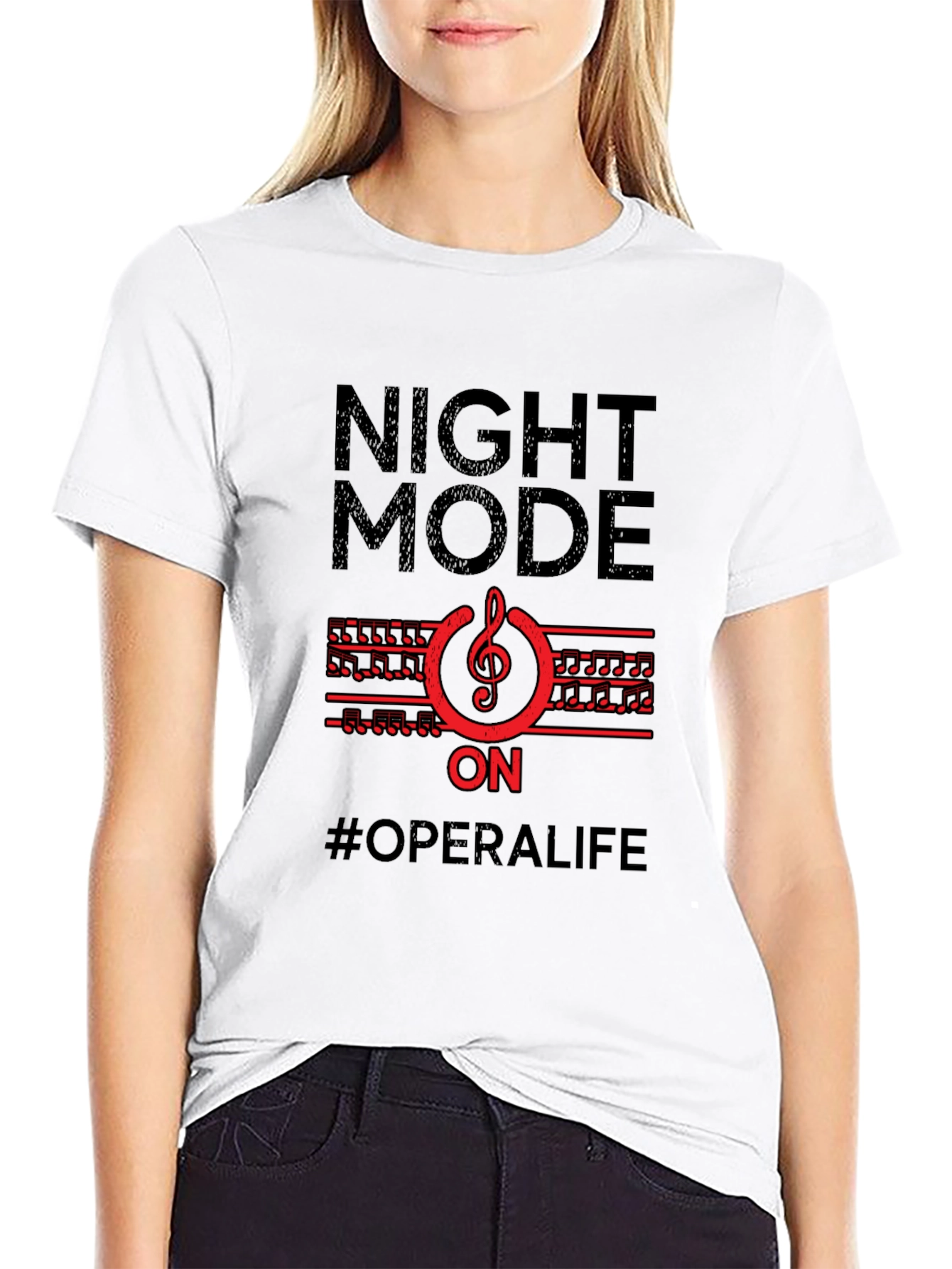 Night Mode ON Opera Life Black T-Shirt