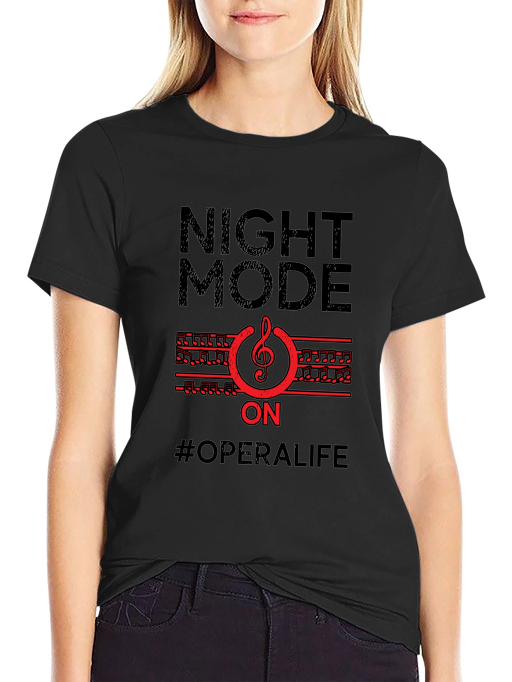 Night Mode ON Opera Life Black T-Shirt