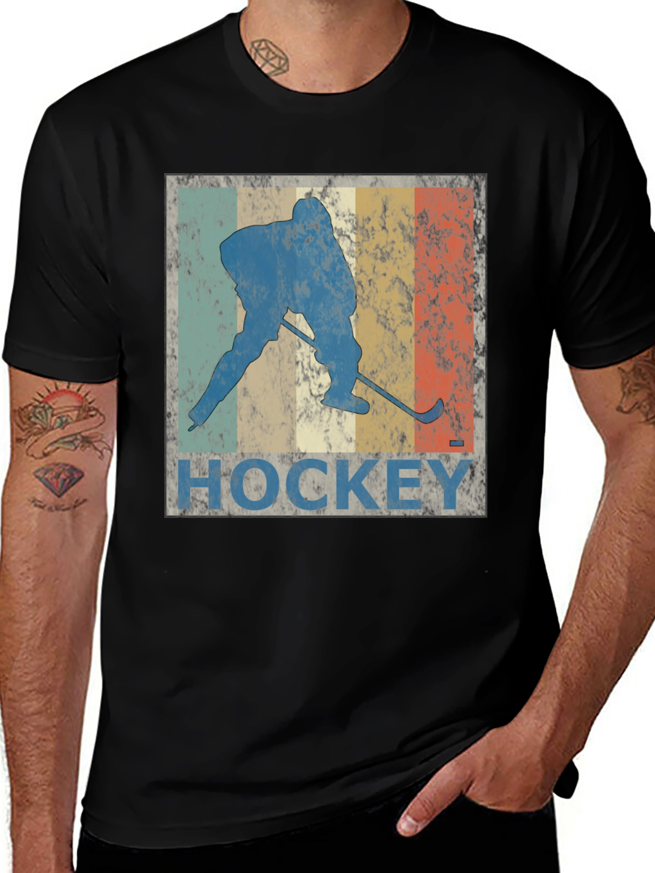 Vintage Hockey Player Graphic Tee