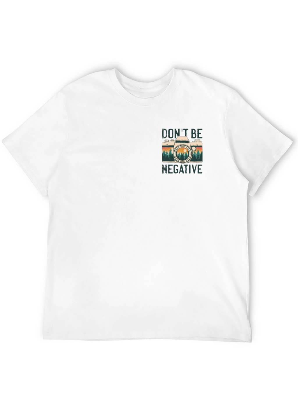 Retro Camera Graphic Tee - Dont Be Negative