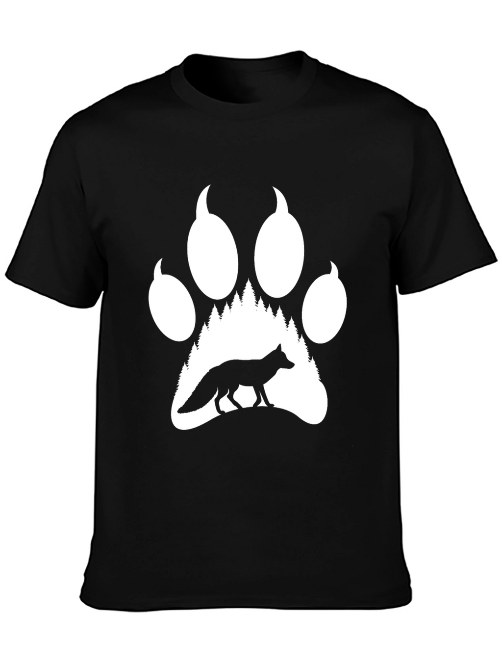 Fox Paw Print T-Shirt - Wildlife Nature Tee