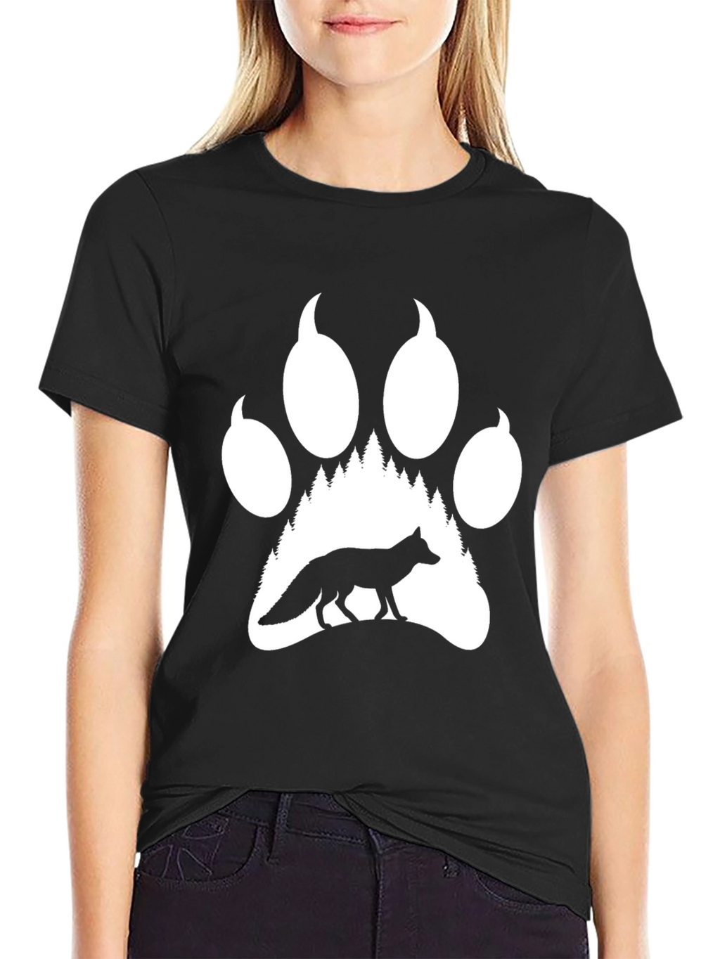 Fox Paw Print T-Shirt - Wildlife Nature Tee