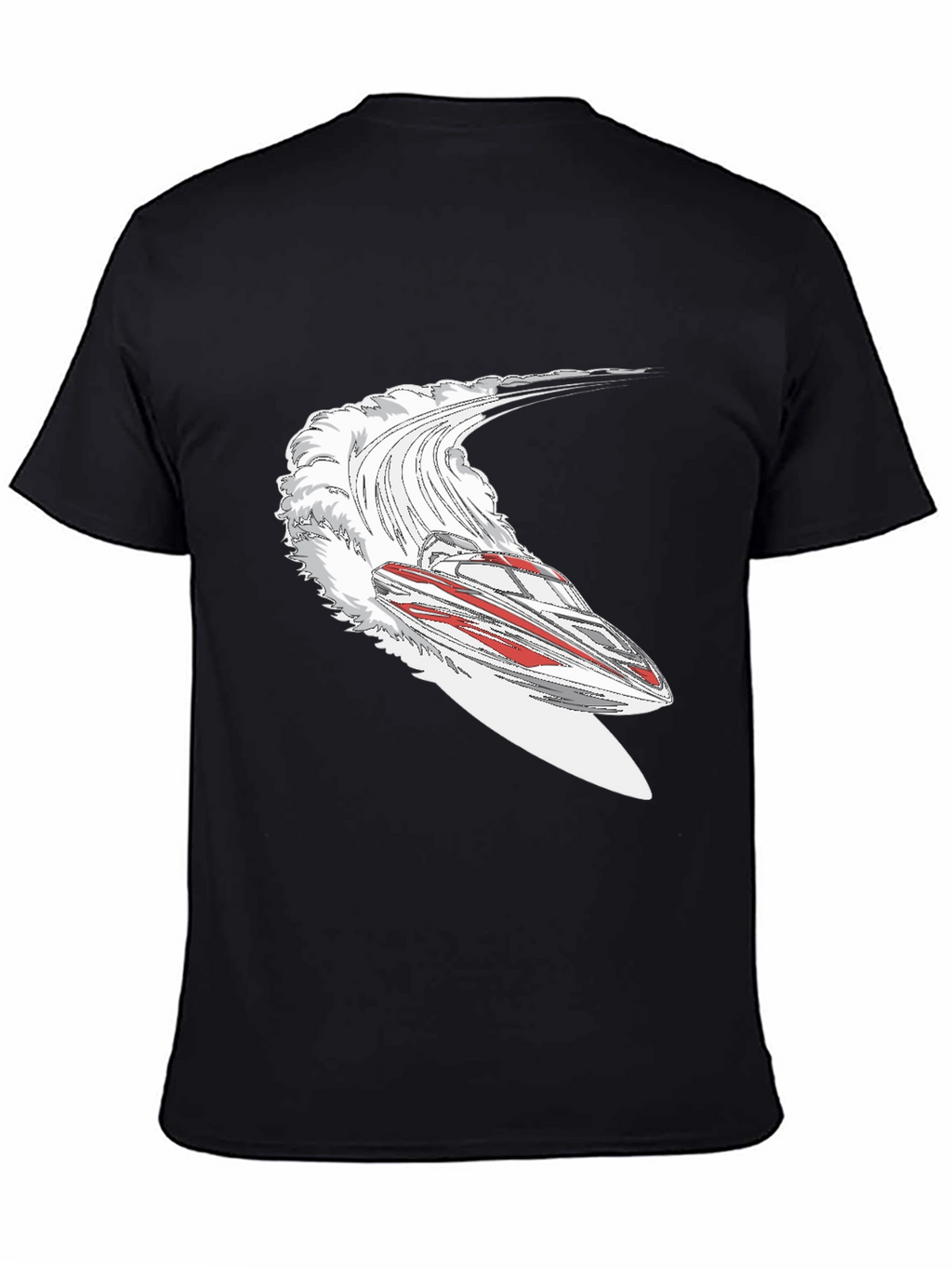 Jet Boat Graphic Tee - Black Cotton Blend