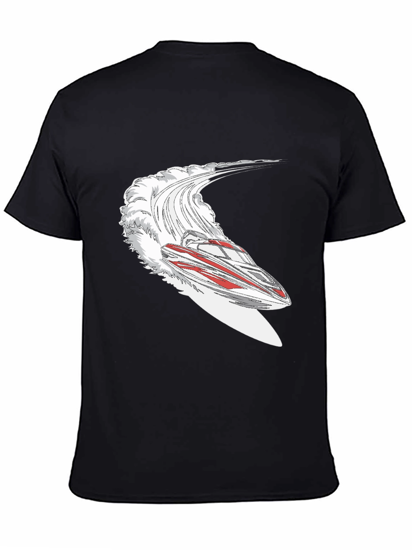 Jet Boat Graphic Tee - Black Cotton Blend