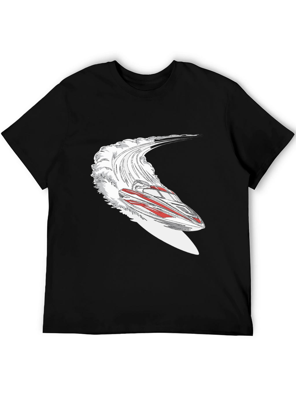 Jet Boat Graphic Tee - Black Cotton Blend