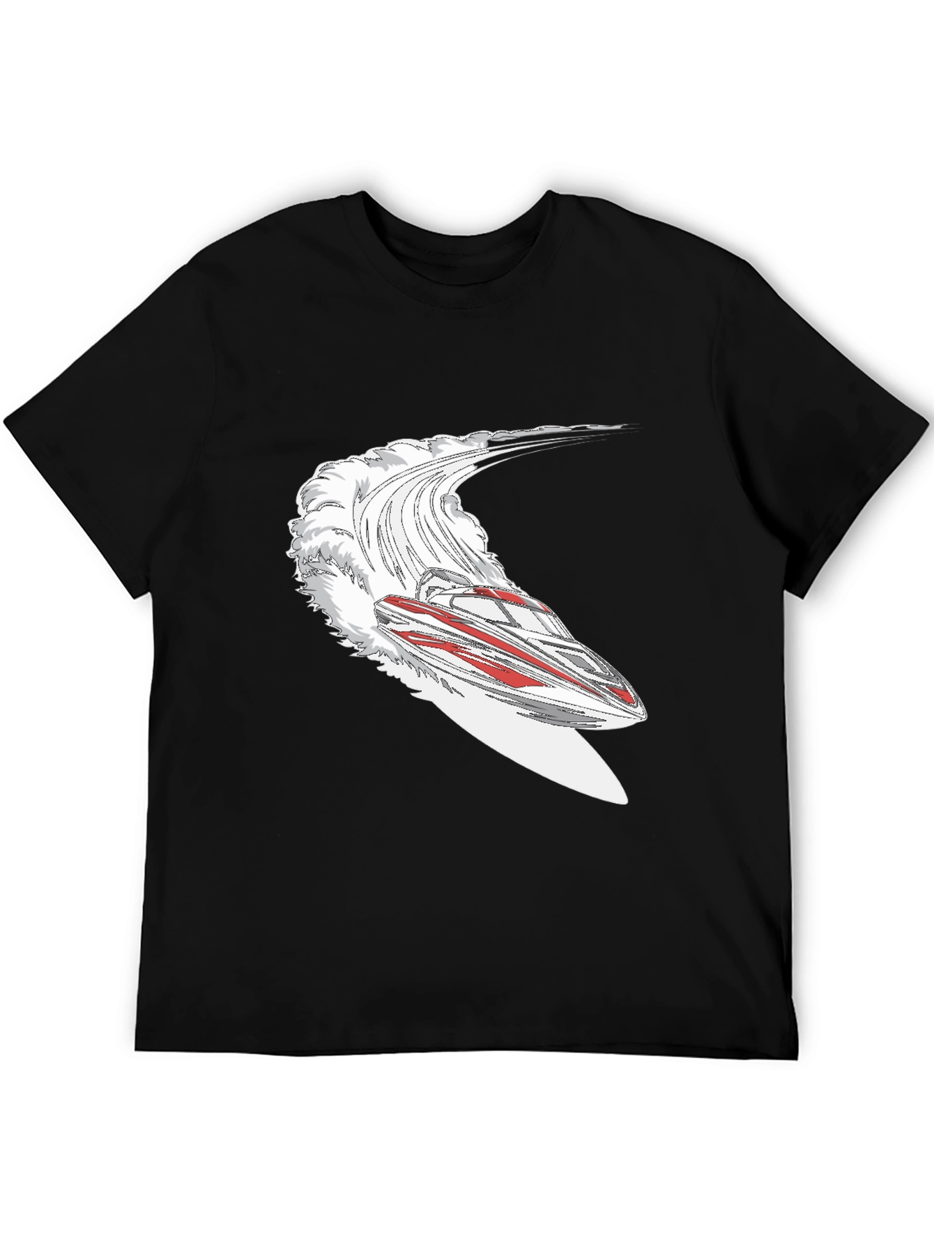 Jet Boat Graphic Tee - Black Cotton Blend