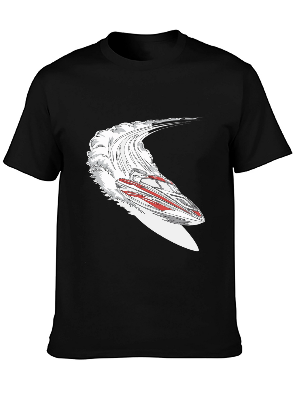 Jet Boat Graphic Tee - Black Cotton Blend