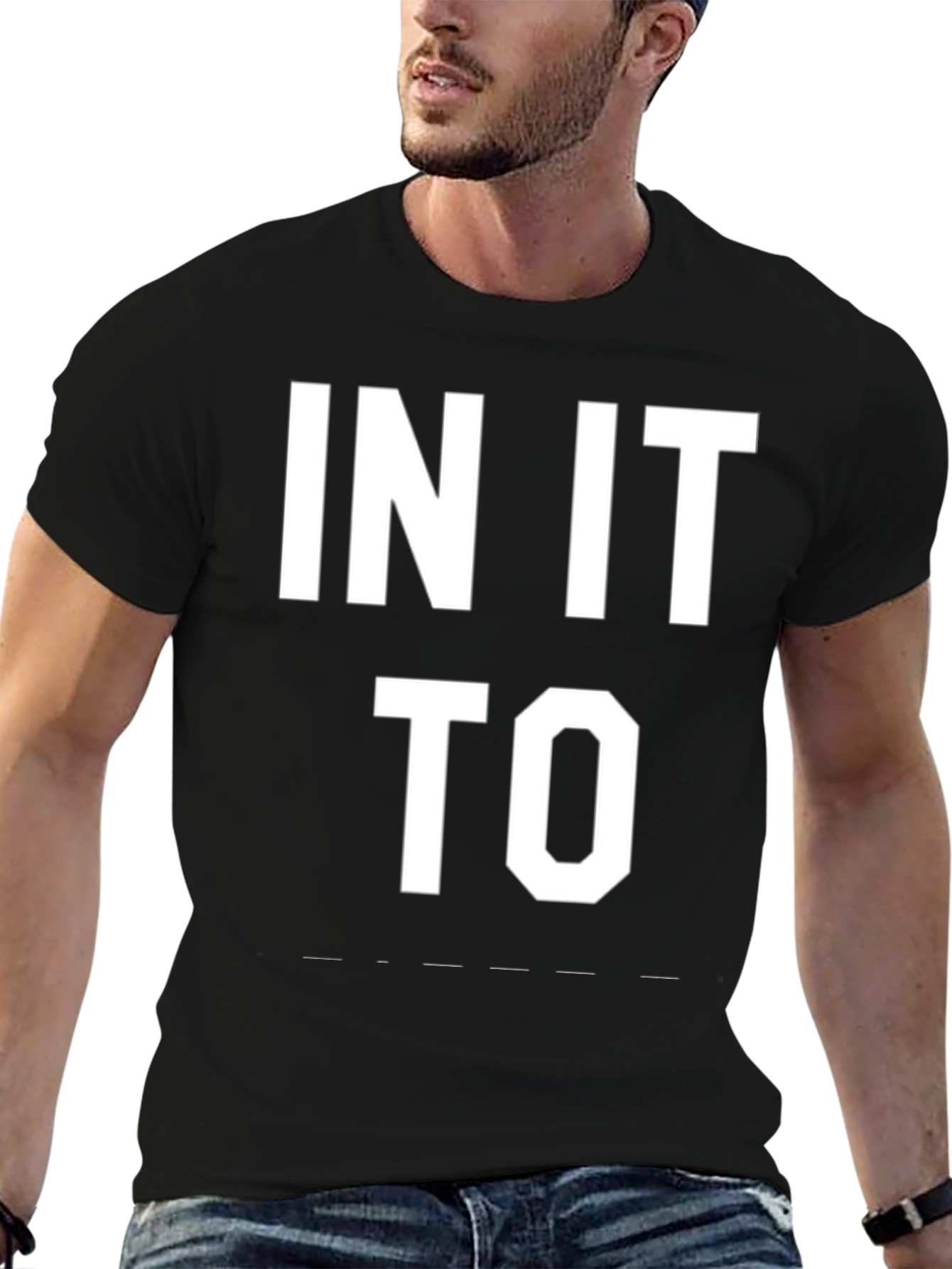 In It To Win It Black Graphic Tee Shirt
